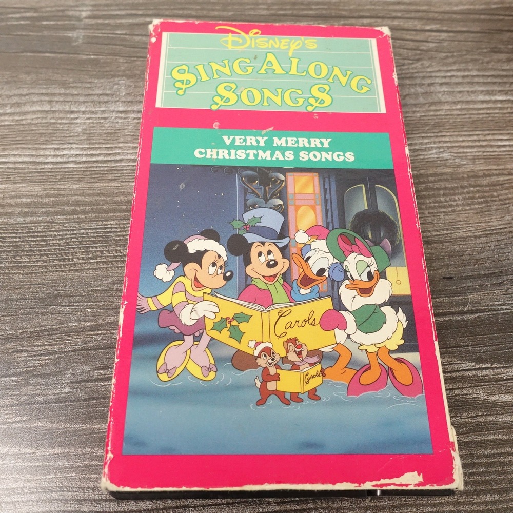 Disney Sing-Along Songs VHS Kids OS Pink Good Very Merry Christmas Songs 657